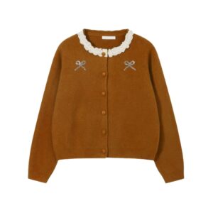 Lace Panel Crew Neck Sweater