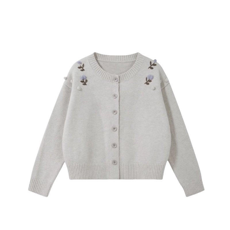 Button-Down Floral Sweater